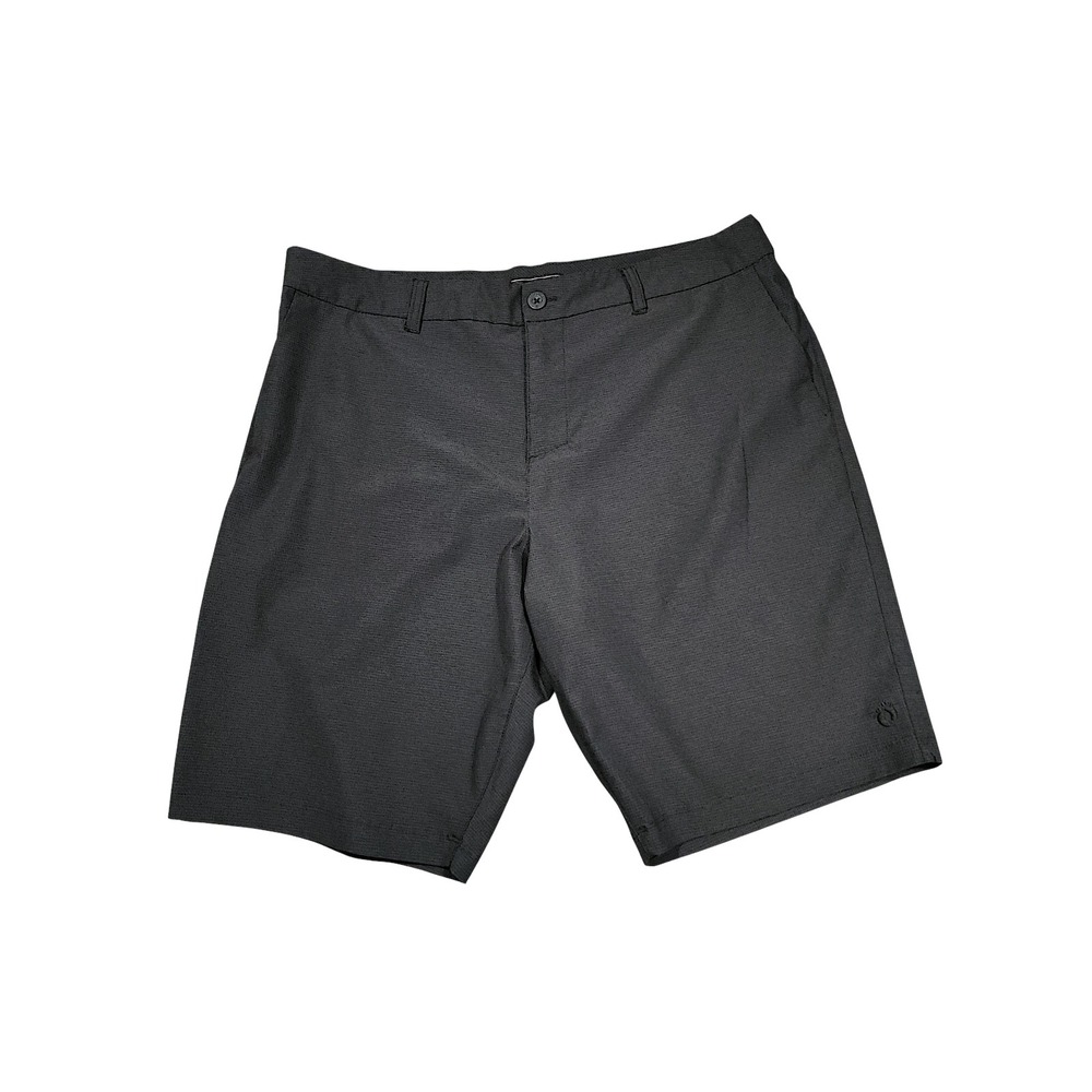 Hang Ten Hybrid Board Shorts 36 x10 Men Black Ripstop Flat Front Swim Golf 20"